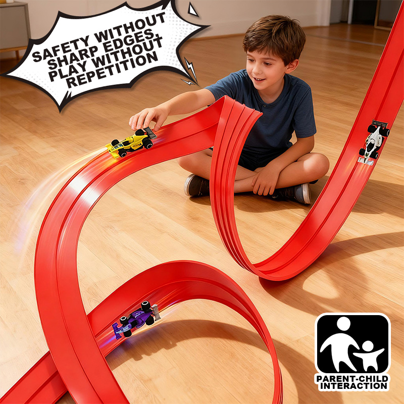 Kids Education Product - Free-assembly track car | Flexible soft