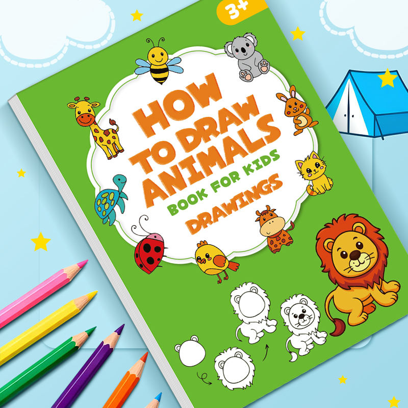 Kids Animal Drawing Book 32 Pa - Kids Education Drawing review and price