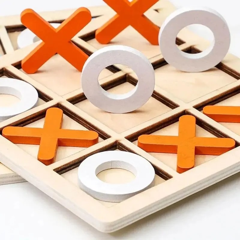 Wooden Tic Tac Toe Games Puzzl - Kids Education Template review and price