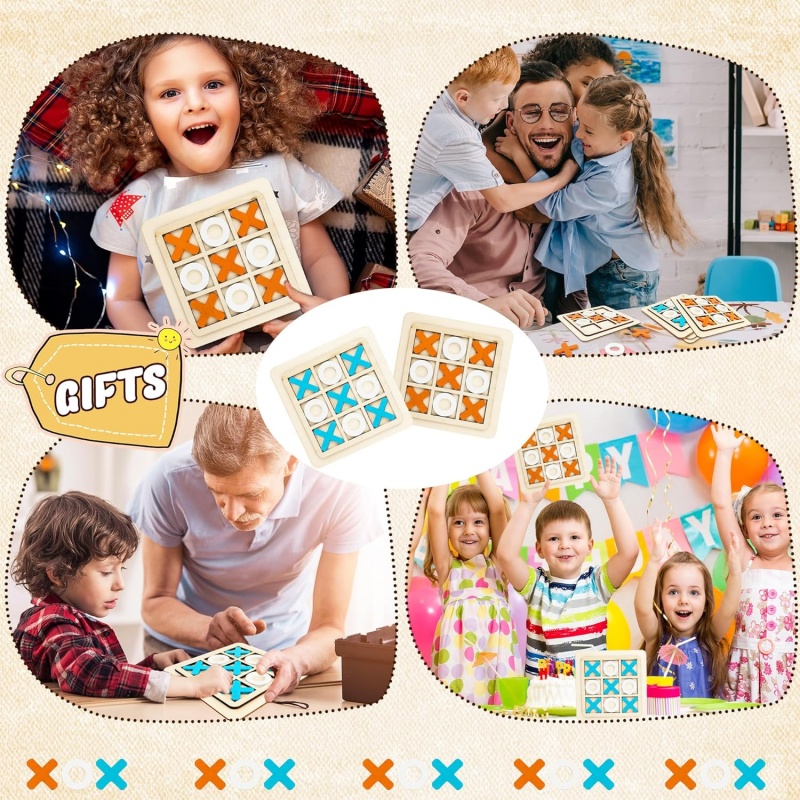 Wooden Tic Tac Toe Games Puzzl - Kids Education Template review and price