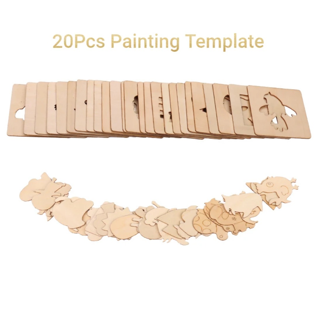 20PCS Montessori Wooden Drawin - Kids Education Template review and price