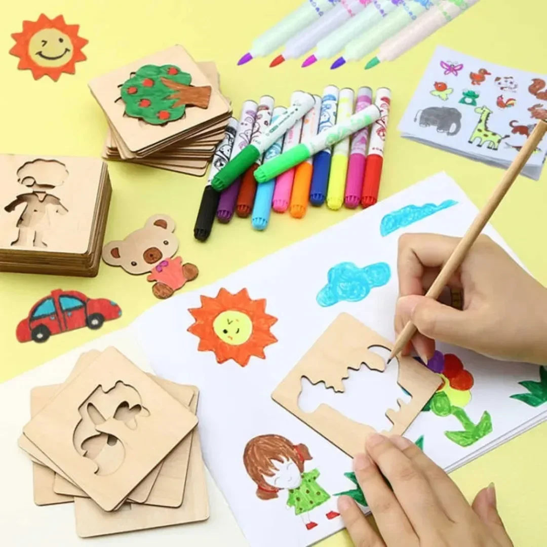 20PCS Montessori Wooden Drawin - Kids Education Template review and price