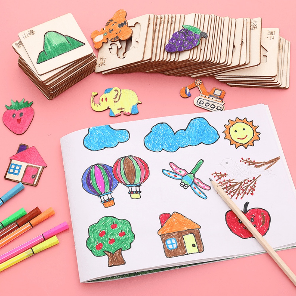 20pcs Kids Drawing Toys Wooden - Kids Education Template review and price
